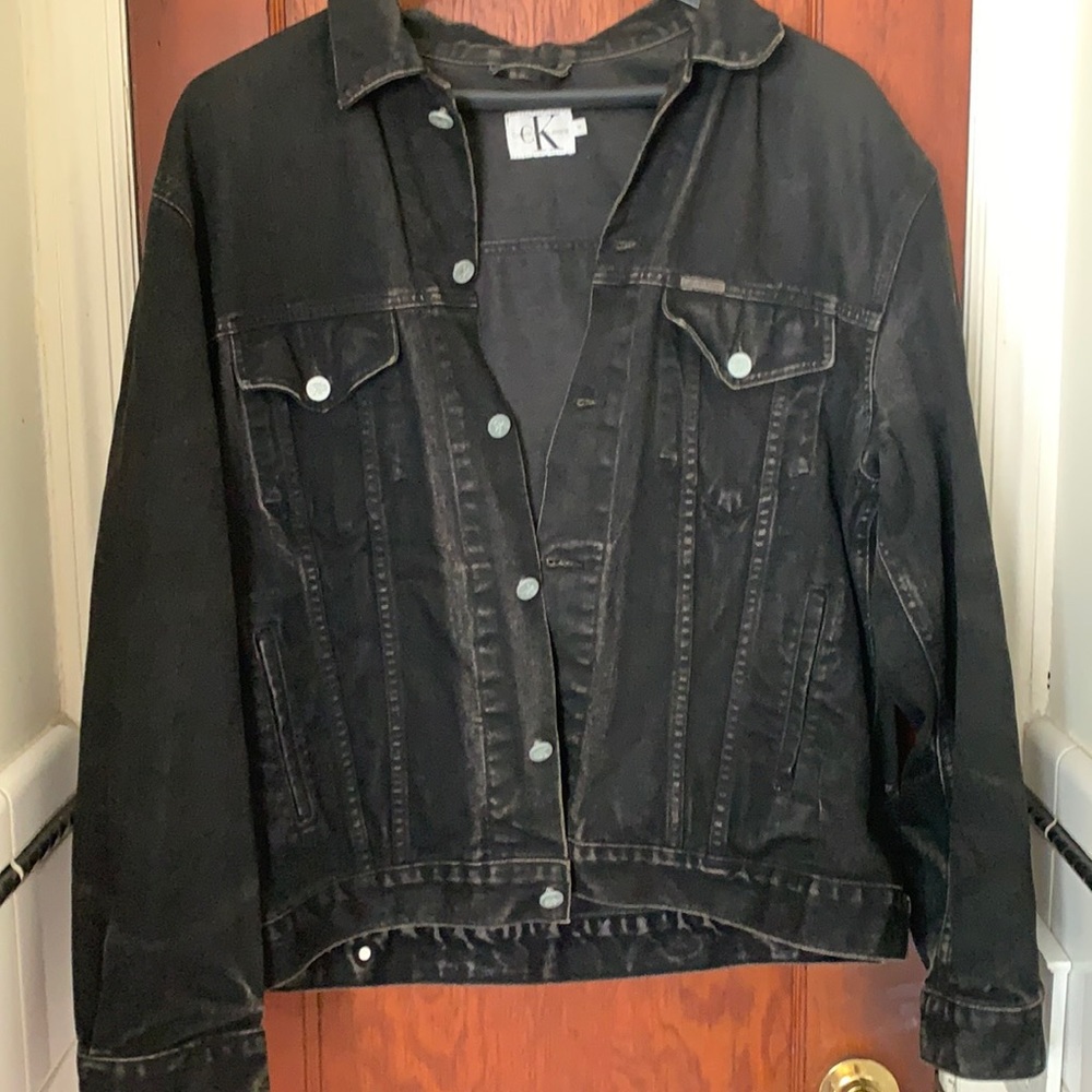 Calvin Klein Men’s Black Acid Wash Jean Jacket